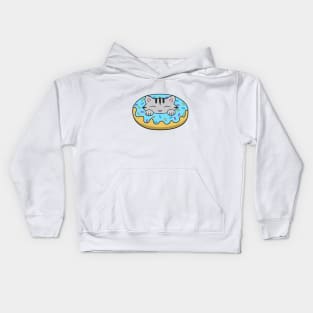 Blue Doughnut Kitten Kids Hoodie